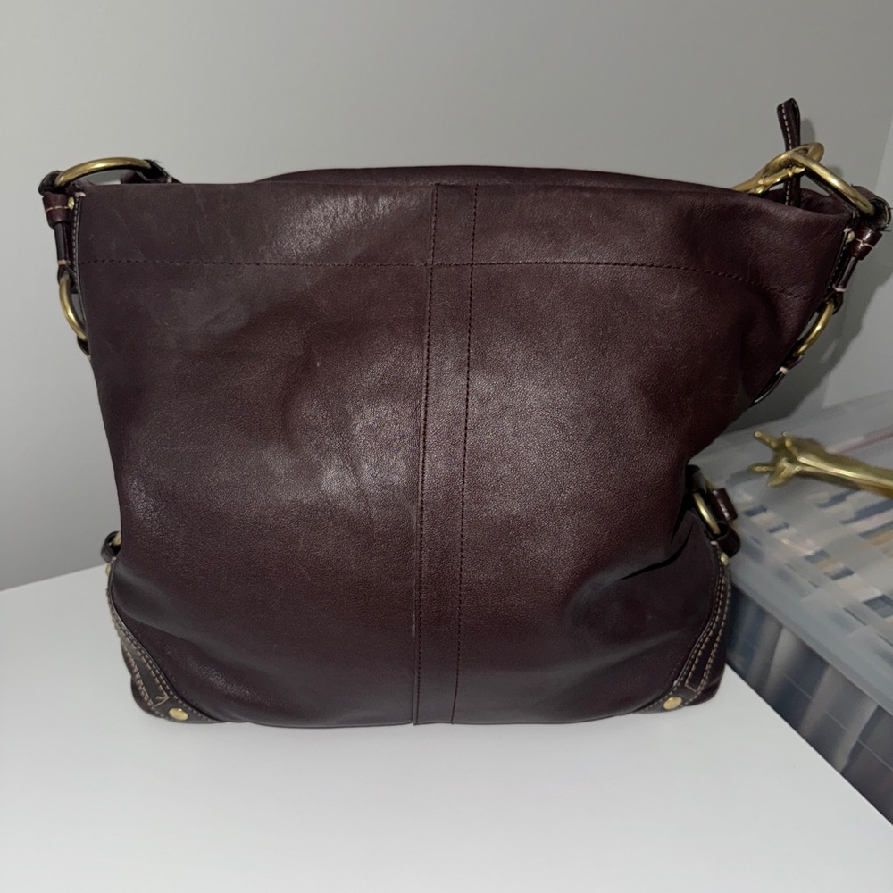 Vintage Coach Carly Leather Slouchy Hobo Carryall Shoulder Bag in Oxblood